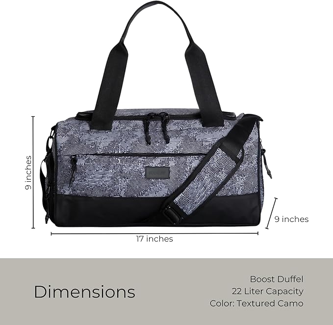 Vooray 22L Boost Duffle Bag – Small Gym Bag for Men and Women, Lightweight Travel Duffel with Shoe Compartment, Durable Sports Tote for Fitness, Training, Overnight Use, and Weekend Trips