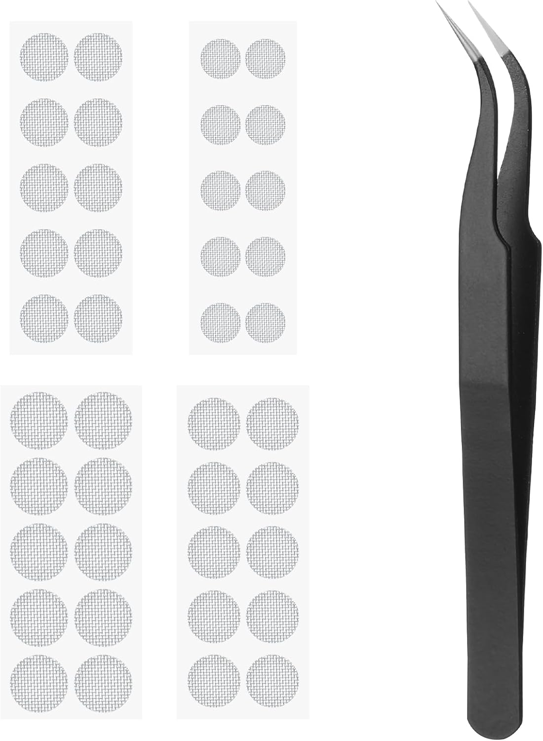 Macuezu 40 Filter(4mm, 4.2mm, 4.7mm, 5mm) Pcs Earbuds Dust Filter Replacement Kit with Tweezers, Anti-Dust Mesh