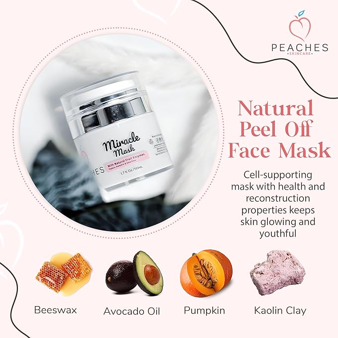 Hydrating Face Mask with Beeswax, Avocado Oil, Pumpkin, and More ??Gently Removes Dead Skin Cells ??Miracle Mask (1.7 oz)