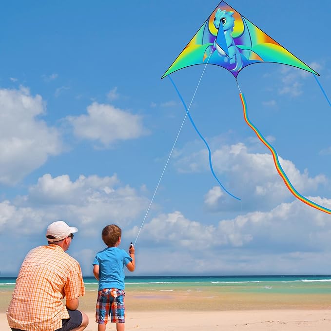 Kites for Kids Ages 4-8 & 8-12，Large Delta Kite for Adults,Easy to Fly, Kids Kites for Boys and Girls, Perfect for Beginners, Gifts for Holiday Easter Festival (Dragon)