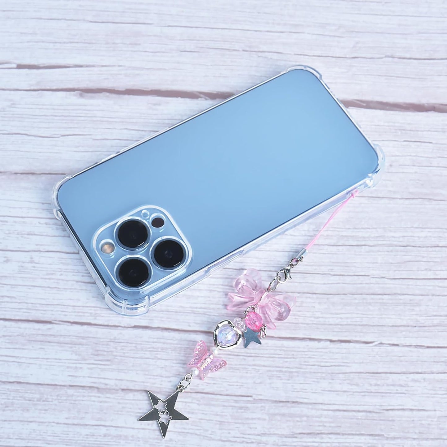 1-4PCS Y2K Y2K Ruittos Cute Phone Charms Aesthetic Cellphone Charms Strap Pink Strawberry Butterfly Star Charm