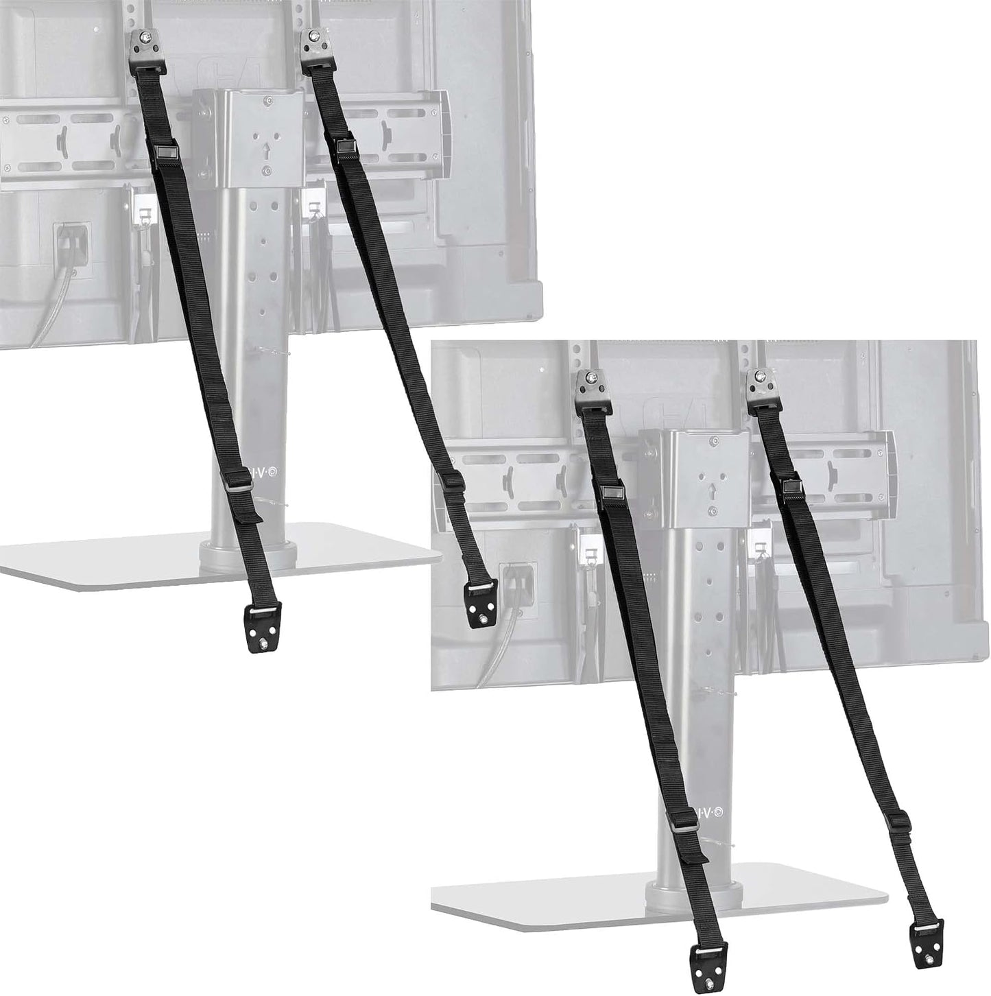 VIVO 2 Pack, STAND-SK02P TV Anti-Tip Heavy Duty Dual Cable Kit, Non Tipping Safety Straps for Screens or Furniture