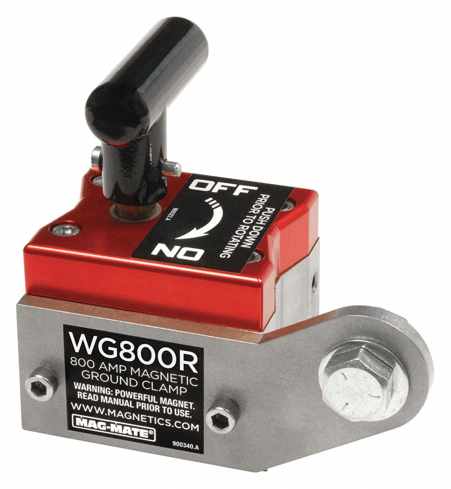 MAG-MATE WG800R On/Off Magnetic Welding Ground, Powerful Magnets and Welding Accessories, 450 lbs. Holding Capacity, 800 AMP, Red/Silver