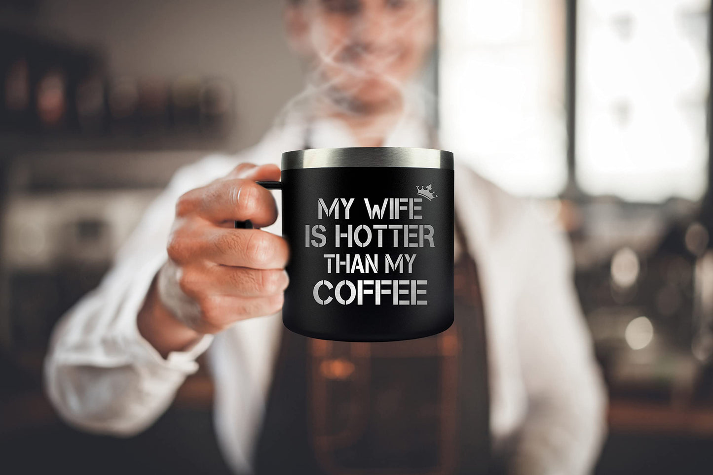 RHYTHMHEART Christmas Gifts for Husband from Wife - Gifts for Him - Husband Mug Coffee 14oz Black