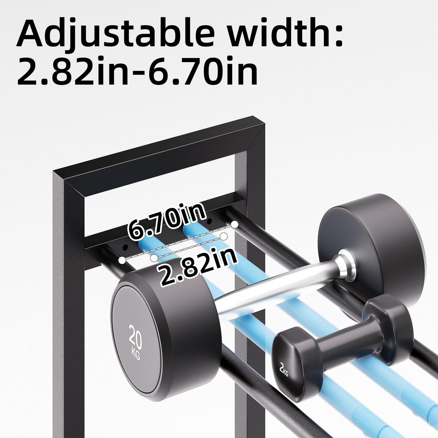 Adjustable 3-Tier Dumbbell Rack – Heavy-Duty Metal Weight Storage Stand for Dumbbells, Kettlebells, and More – Space-Efficient Home Gym Organizer – 396 lb Capacity (Dumbbells Not Included)