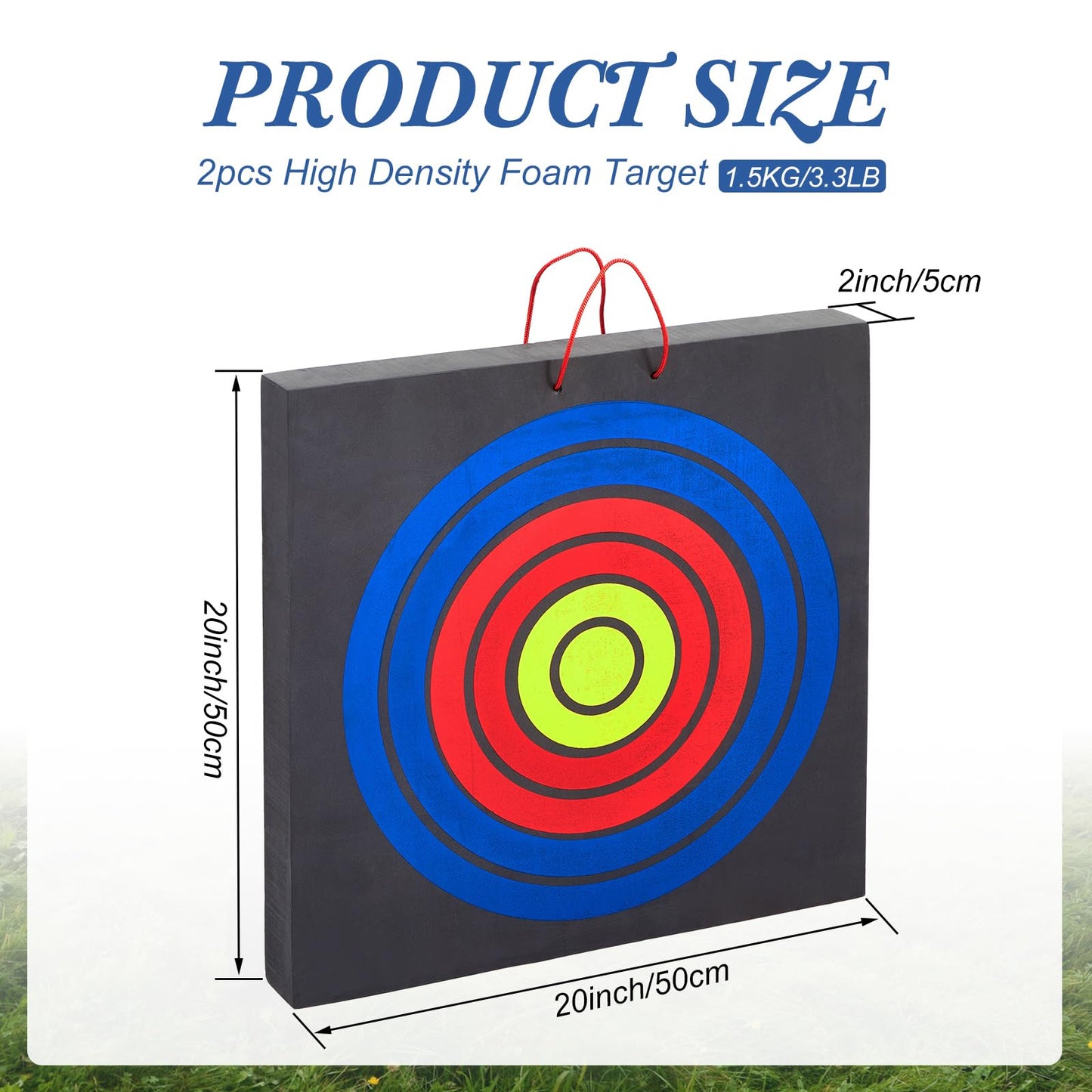 Sumind 2 Pack 20" Foam Archery Target Block High-Density EVA Foam Target for Backyard Archery & Knife Throwing Targets for Backyard Practice, Training, Outdoor Entertainment