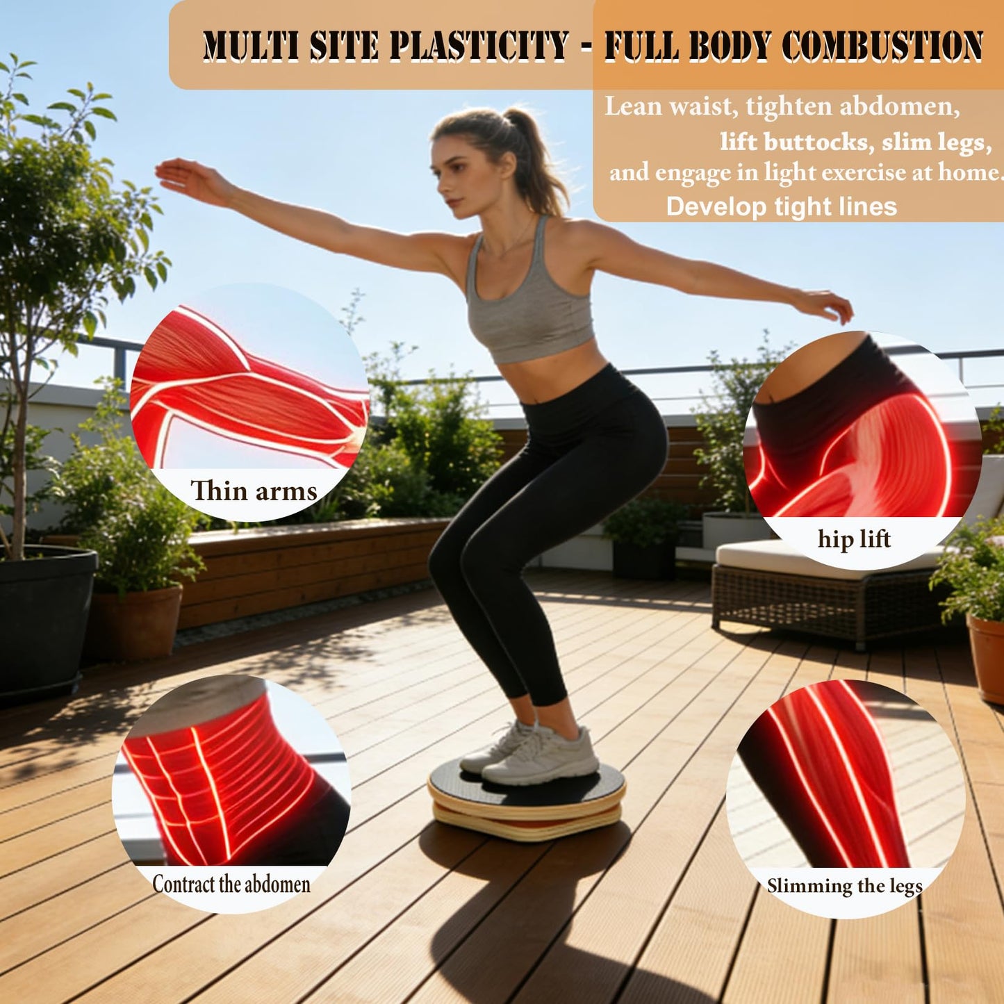 Mirotuz Ab Twister Board for Exercise,12 inch Waist Twisting Disc,Wood Waist Twisting Disc,Full Body Toning Workout,for Slimming and Strengthening Abdominal & Stomach Exercise Equipment