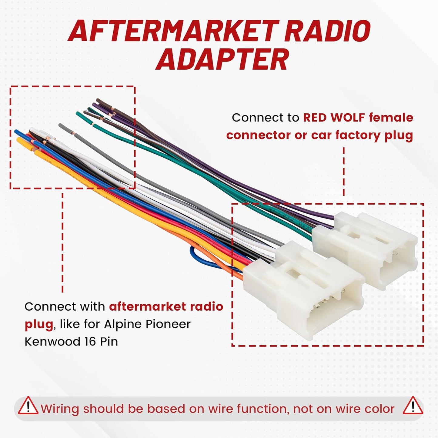 1992-2019 2010-2019 RED WOLF Stereo Harness for Toyota, Subaru Aftermarket Radio Wire Harness Female + Male Plug
