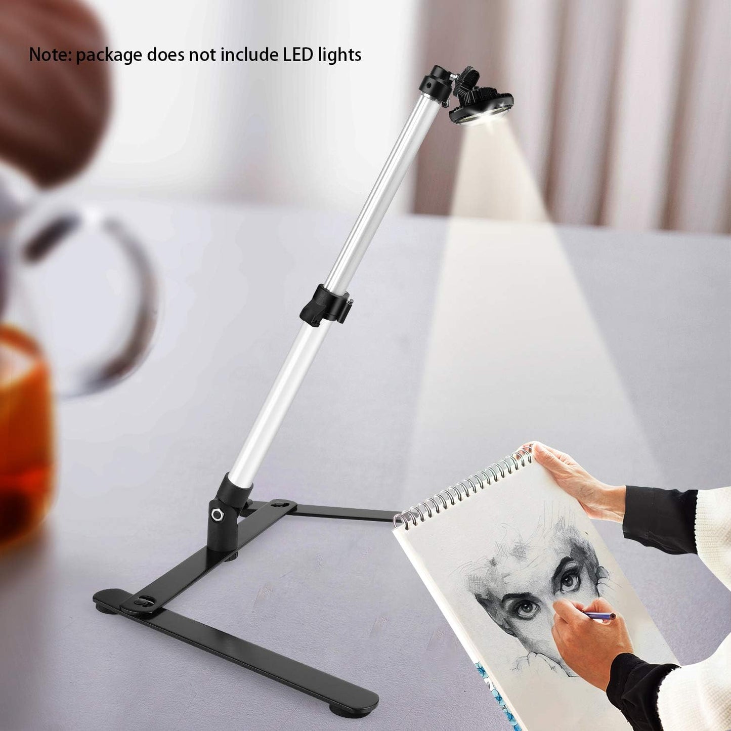 ChromLives Photo Copy Stand Pico Projector Stand with Phone Clamp Overhead Phone Mount Smartphone Compatible Tripod