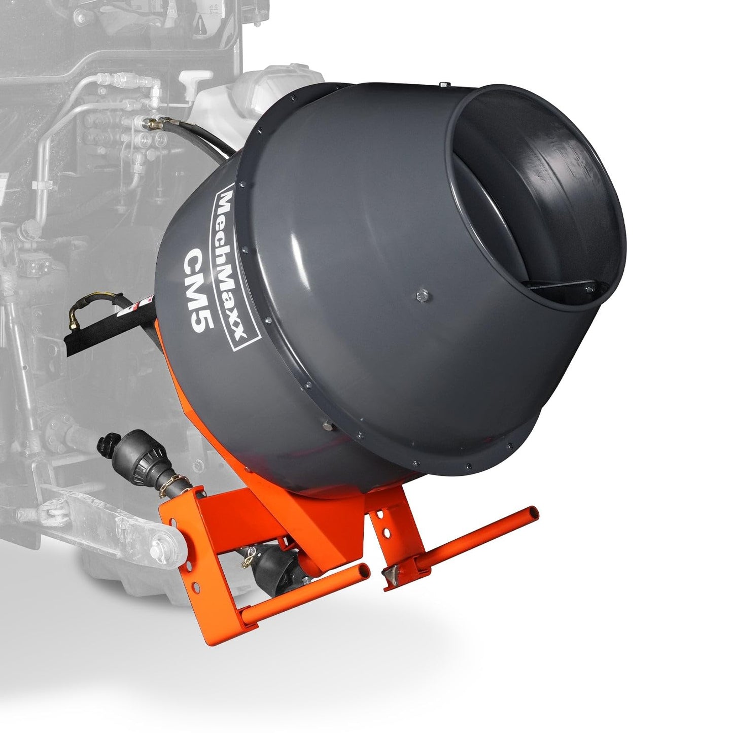 MachMaxx Heavy-Duty 5 Cu-Ft Three-Point Hitch Tractor PTO Cement Mixer Attachment for Farm, Driveway, Fencing Projects,20-30 HP,Category 1 & 2, CM5