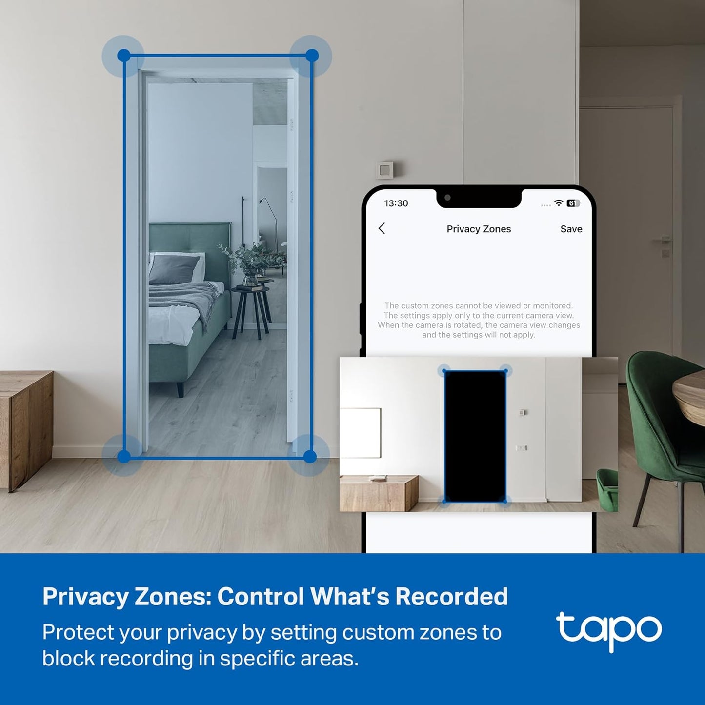 Tapo 1080p IP65 Indoor/Outdoor Security Camera - Free Person/Motion/Baby Cry Detection, Color Night Vision