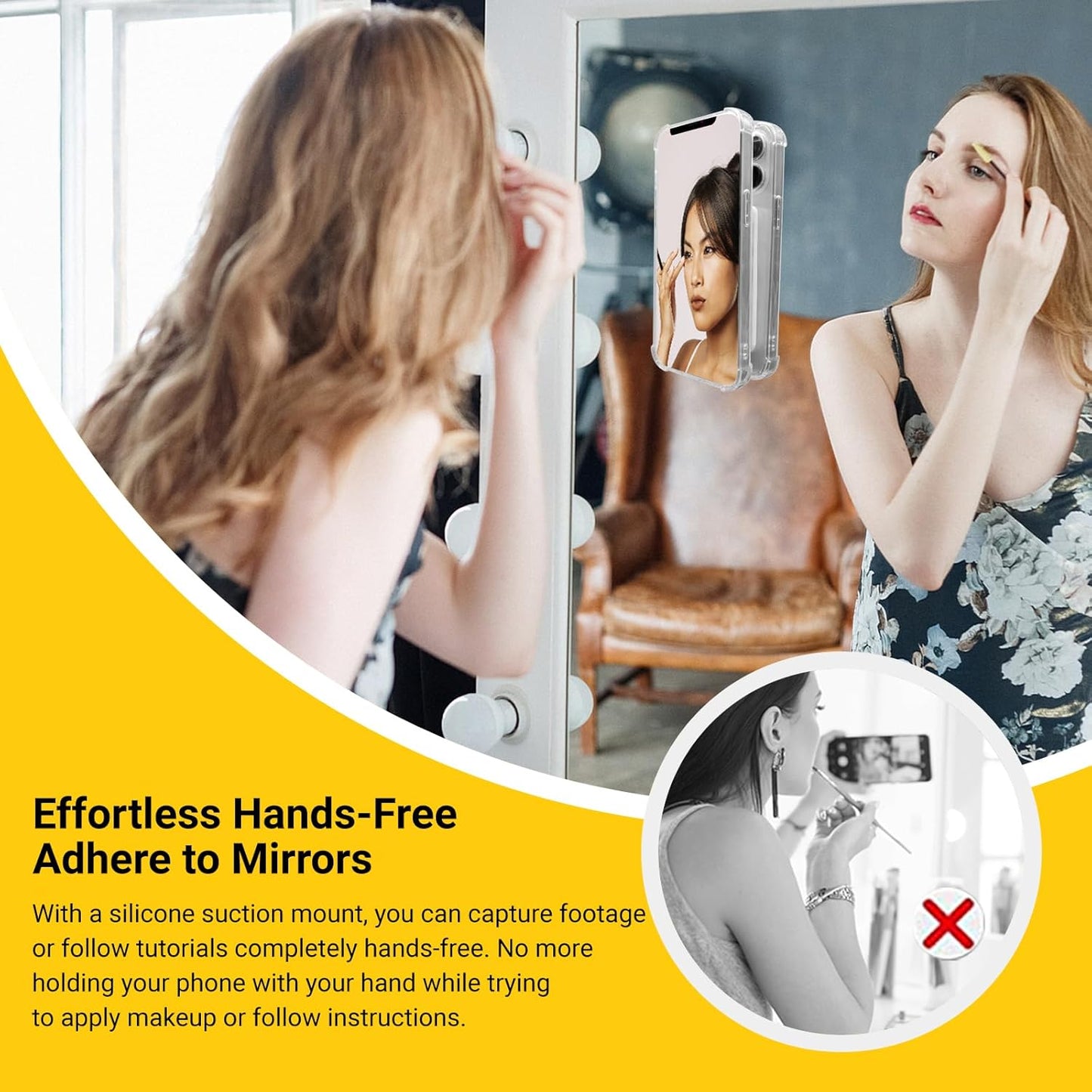 AZXYI Videos,2.36"x3.66" (LBL&LPK) Double-Sided Silicone Suction Phone Case Mount, Durable, Hands-Free Non Slip