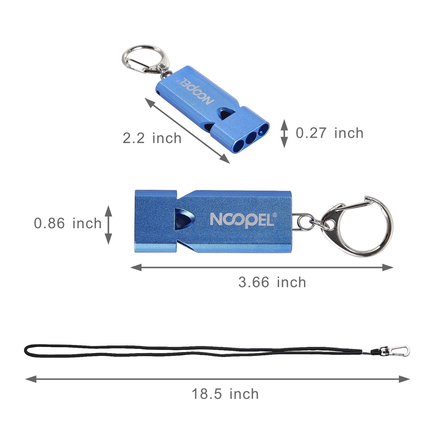 Whistle Emergency Noopel Three Tubes Survival Whistles 2 Pack with Lanyard for Hiking Camping Kayak Sports Outdoor Safety Kids Lifeguard Rescue Signaling (Blue)