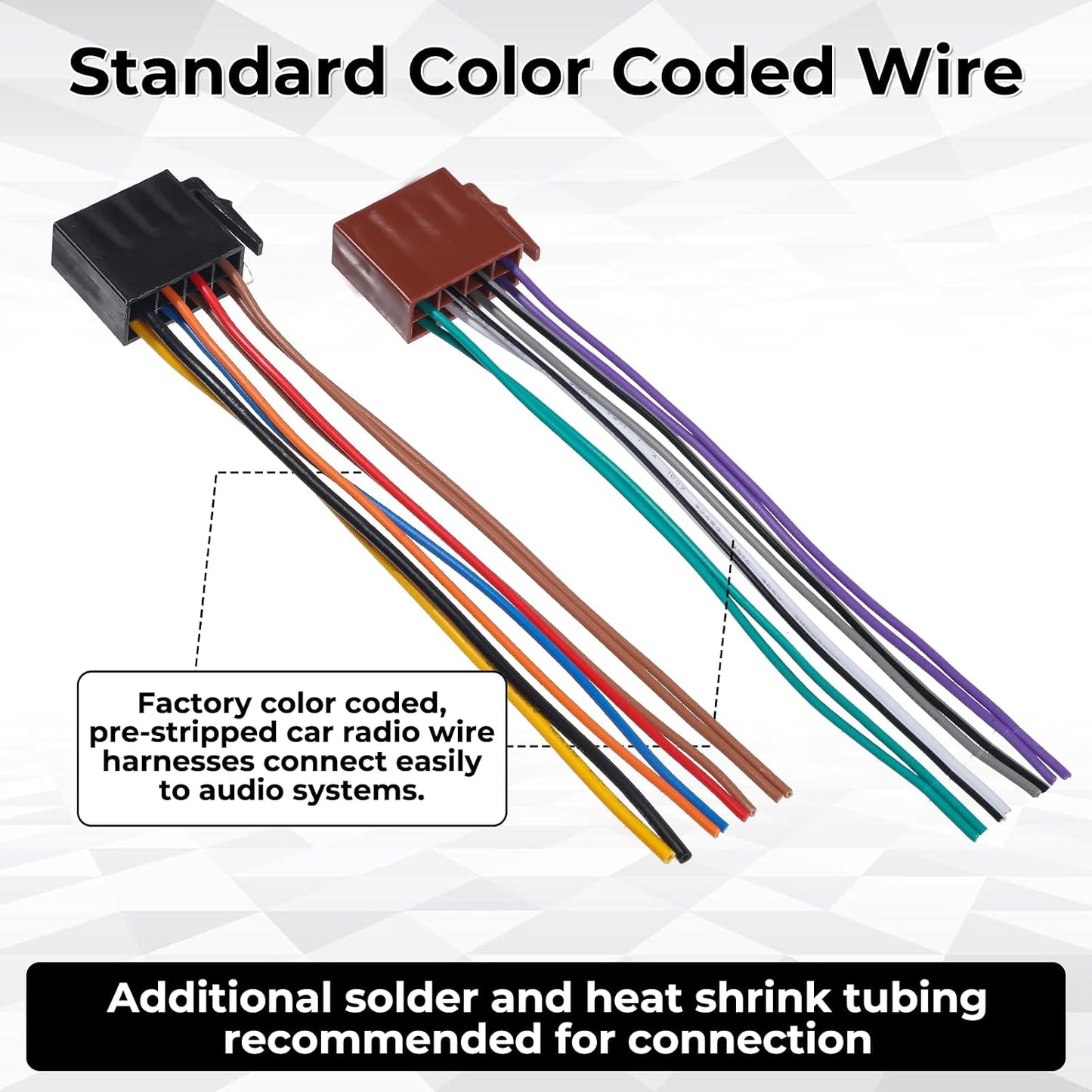 Qulkws 8+8 Pin Universal Car Radio Stereo Wiring Harness Car Audio Video Wire Cable Power Speaker Connector Radio
