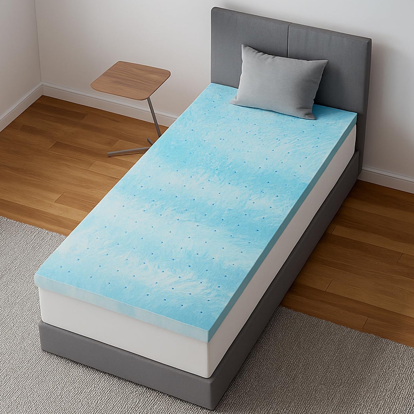 Novilla Twin Memory Foam Mattress Topper - 3 Inch Cooling Gel Infused for Pressure Relief & Comfort