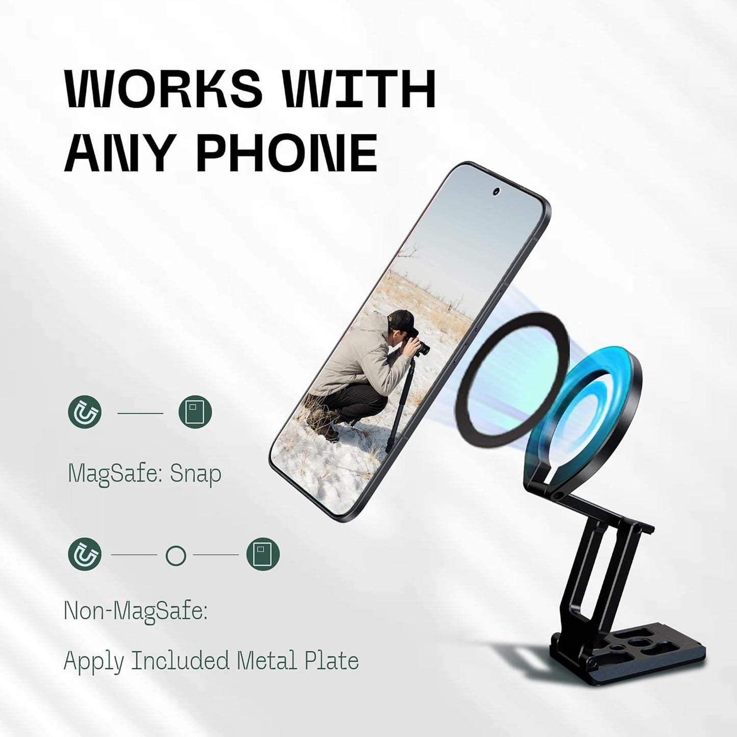 FANAUE 17 16 15 14 13 12 Continuity Camera Mount for Desktop Monitor, Magnetic iPhone Webcam Stand, Adjustable Phone