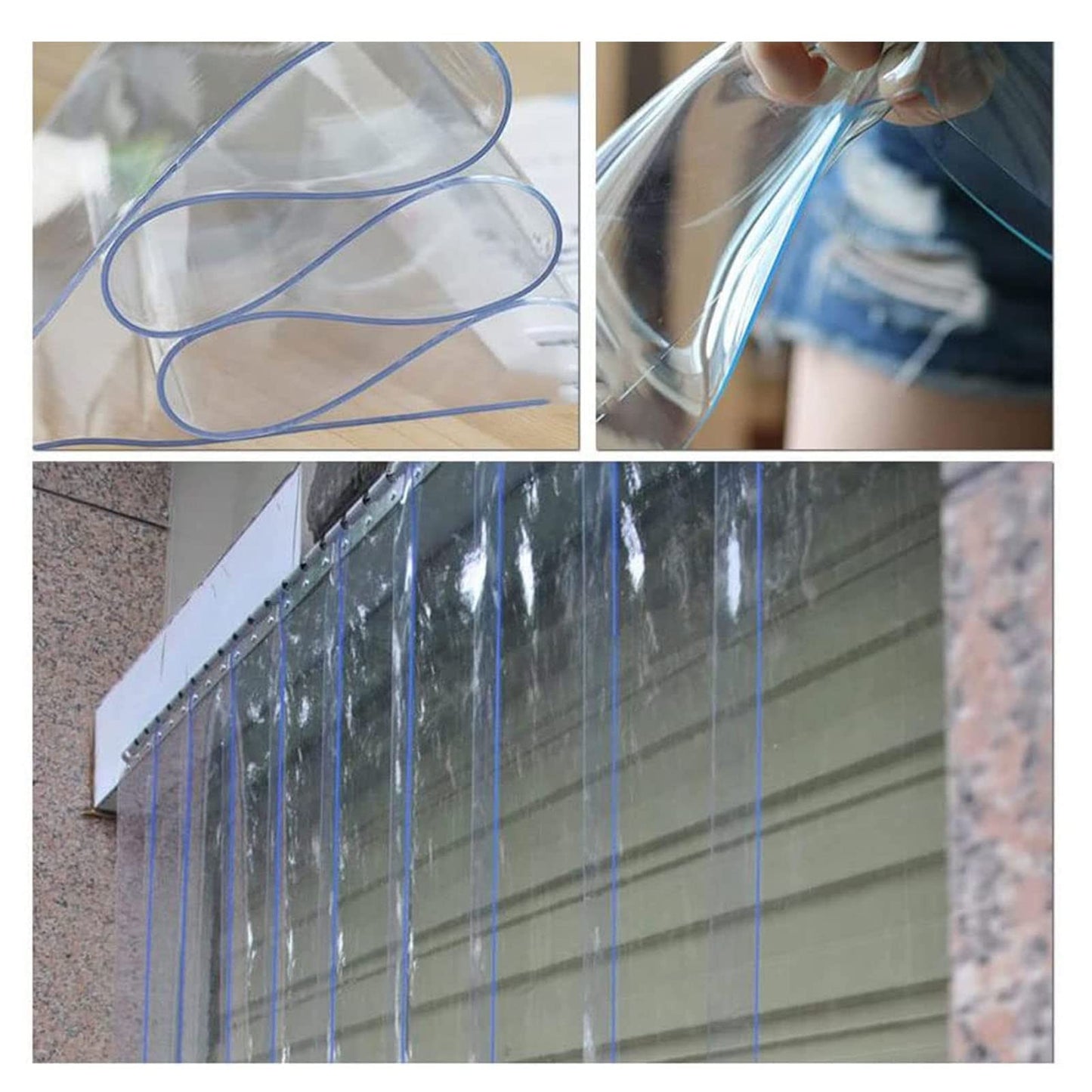 Heavy-Duty PVC Strip Curtain for Walk-in Freezers & Warehouses | Clear Waterproof Vinyl Strips | Industrial Plastic Divider for Cooler & Freezer Rooms,Size_Name,135x350cm/53.15x137.8in