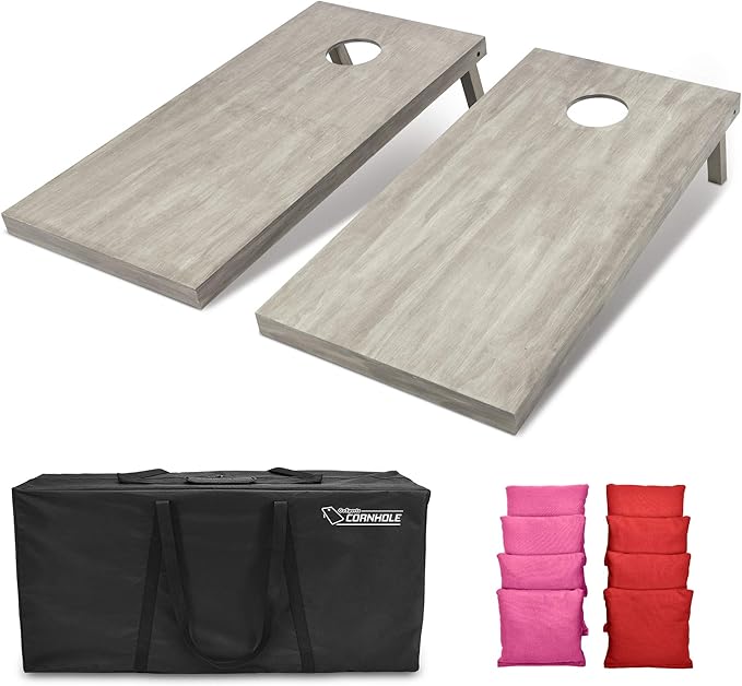 GoSports 4 ft x 2 ft Regulation Size Wooden Cornhole Boards Set - Includes Carrying Case and Bean Bags (Choose Your Colors) Over 100 Color Combinations