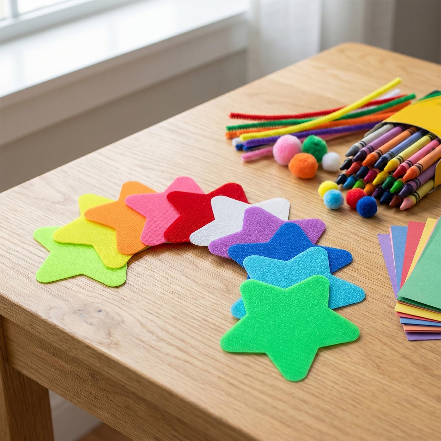 DTOFOOT 50Pcs Star Carpet Spot Markers, 4 Inch Carpet Spots for Classroom Floor Dots Rug Star Shape Marker Dots for Classroom Decoration School Teacher Supplies Yoga Gym Agility Training Activities