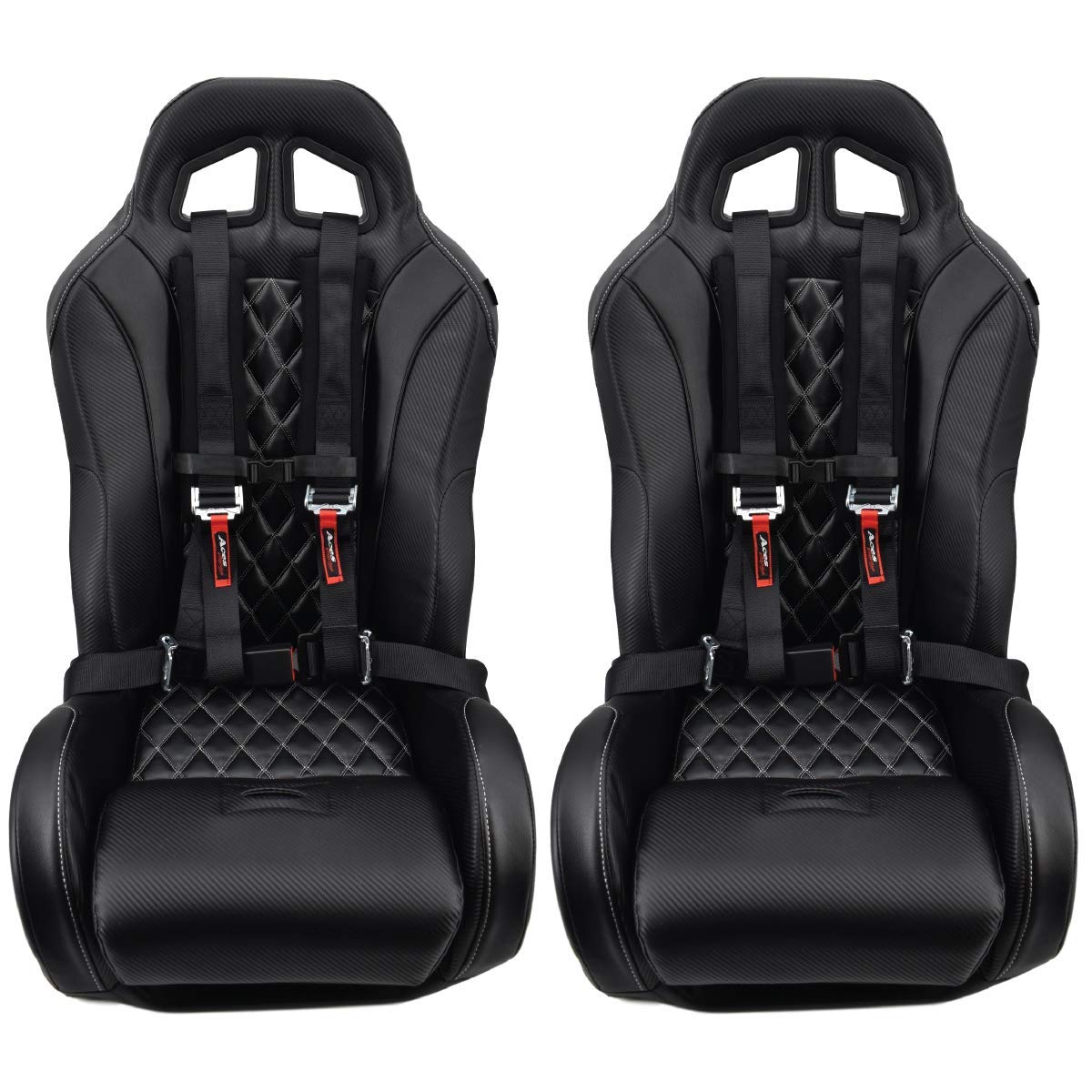 AAAA Aces Racing (Pair) 4 Point Black Harness 2 Inch Padding With can holder