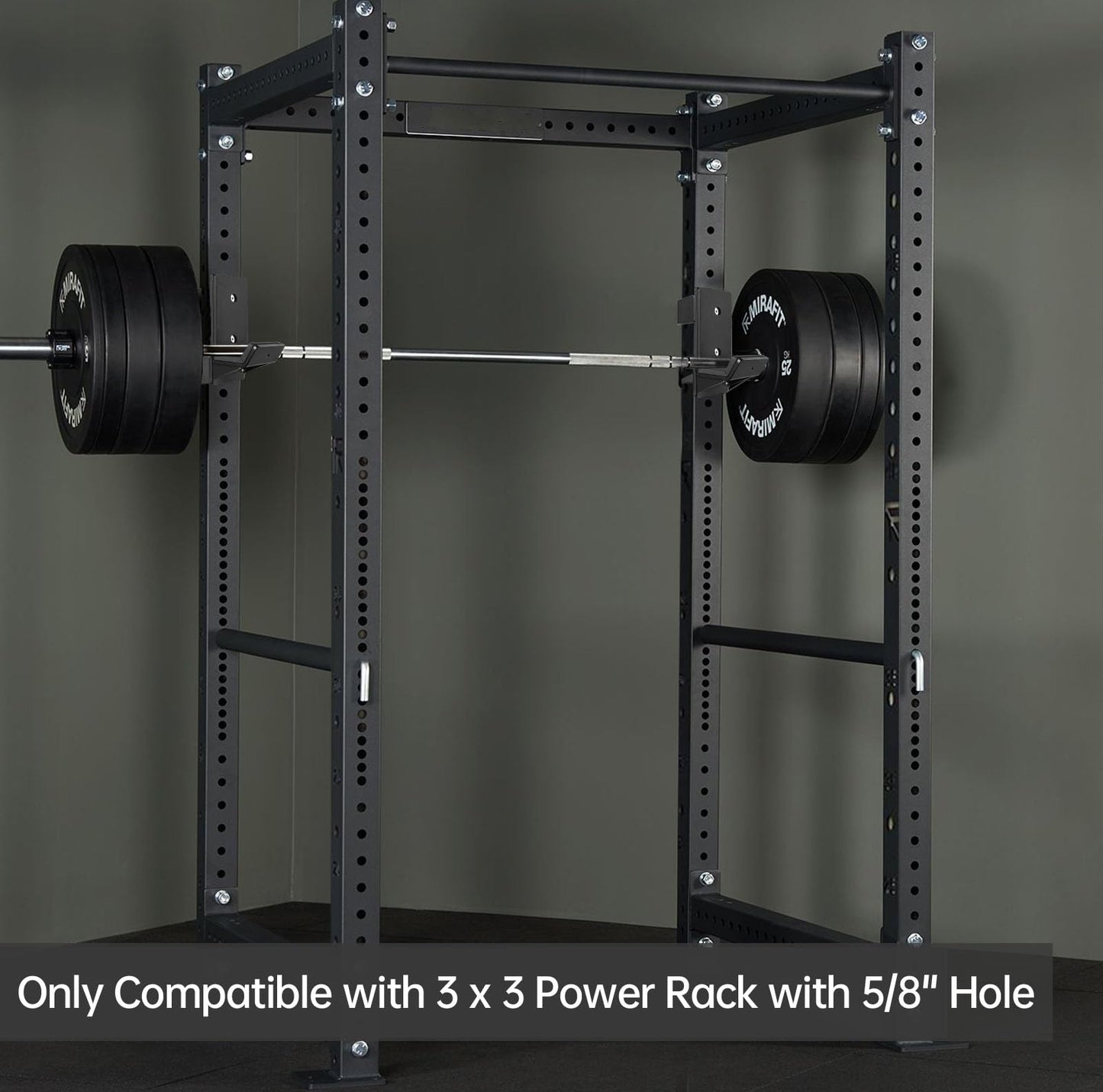 AINAFIX J Hooks for 3" x 3" Power Rack, Rubber Pad J-Hook for Power Cage, Bottom Reinforced Steel J Cups for Squat Rack (for 3"x3" Rack with 5/8" Hole)