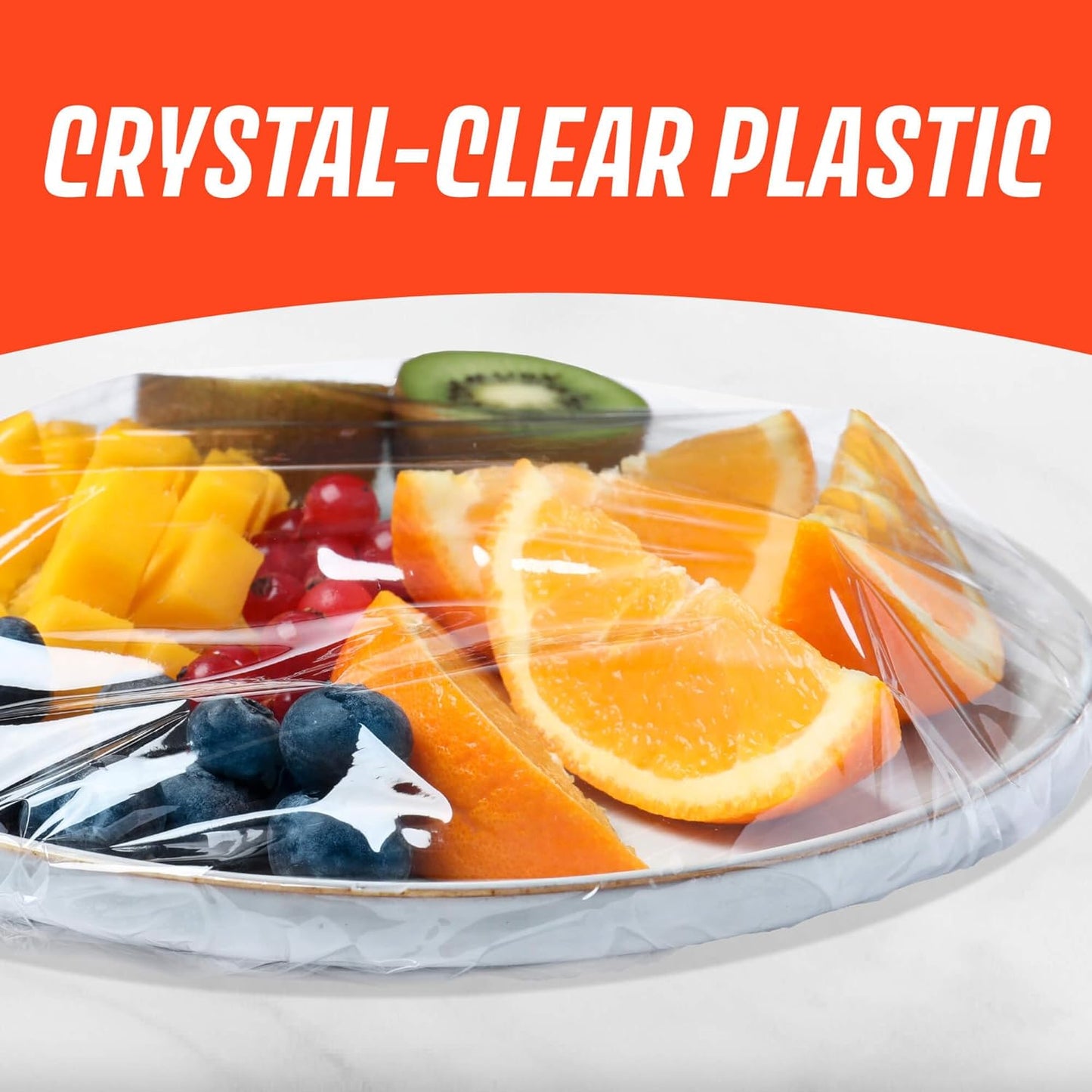 Saran Cling Plus Clear Plastic Wrap - Easy Dispense Food Storage, 200 Sq Ft Roll