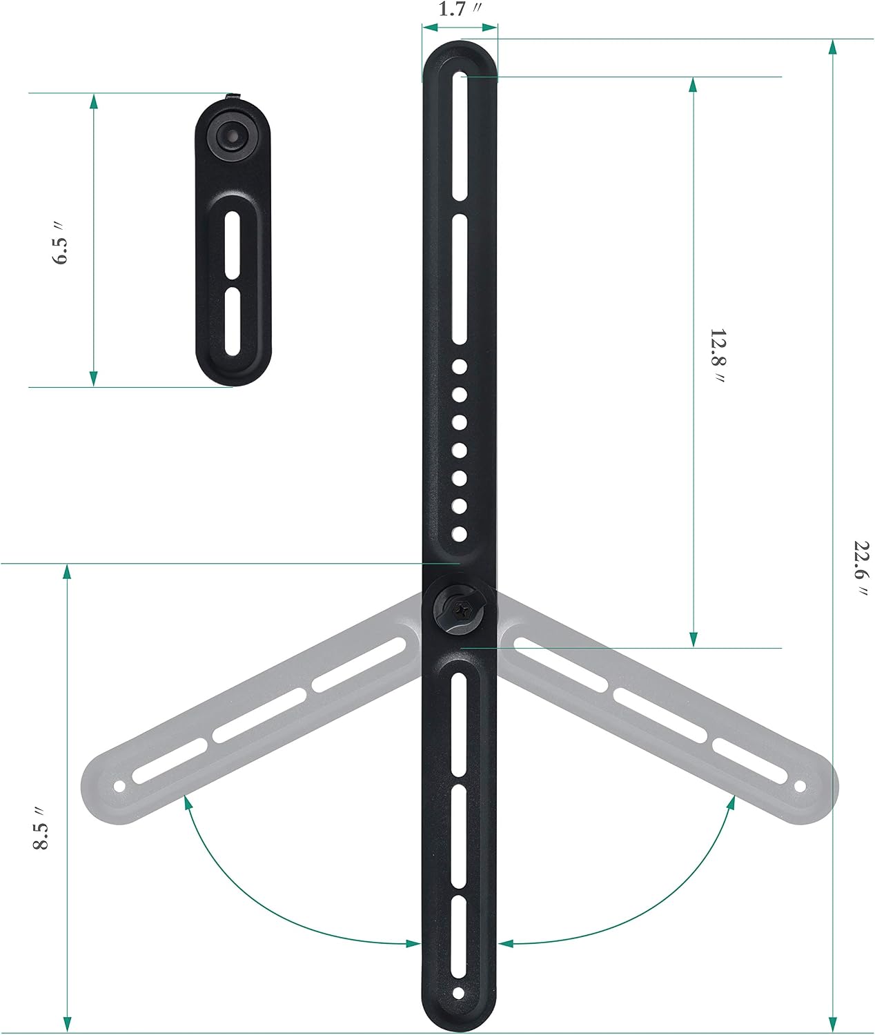 DYNAVISTA 22lbs(10kg) Soundbar Mount Sound Bar TV Bracket for Mounting Above or Under TV, Fits with Adjustable Long