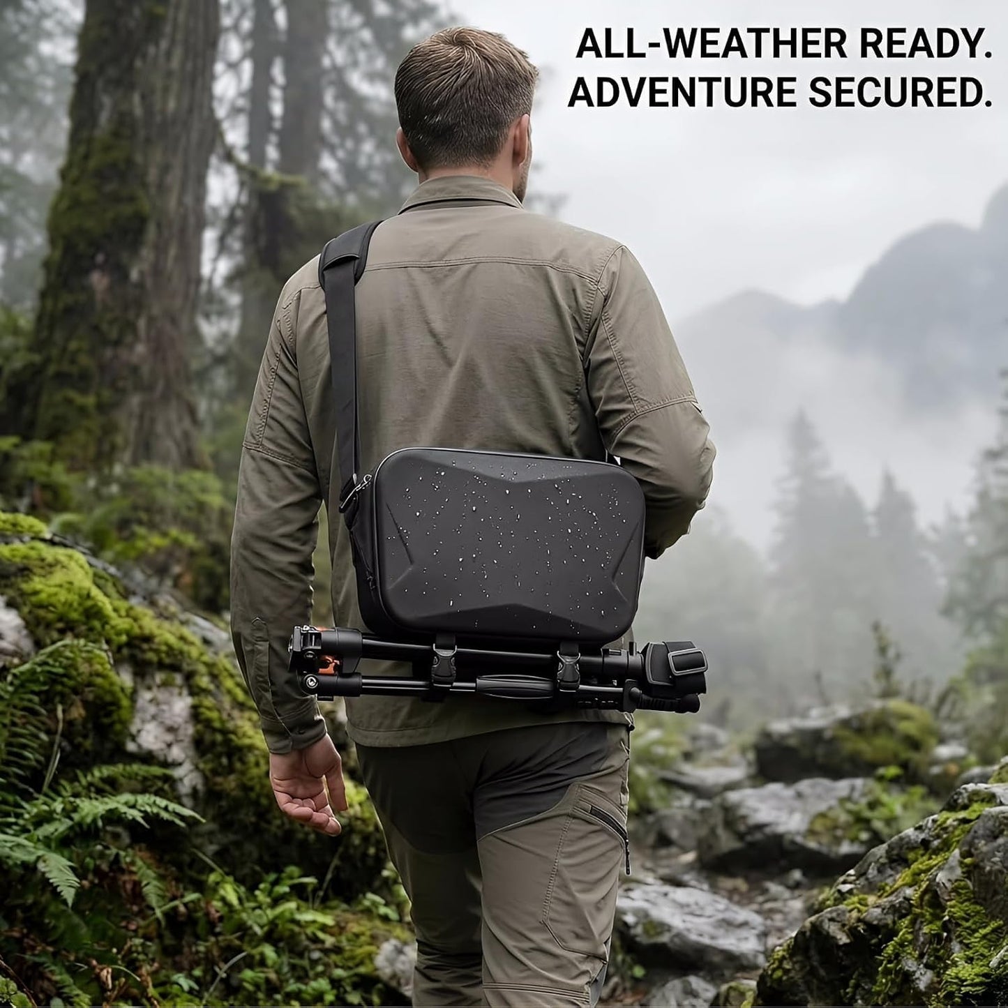 Comecase Hard Shell Camera Sling Bag for DSLR & Mirrorless/Water-Resistant Crossbody with Tripod Holder, Quick Access