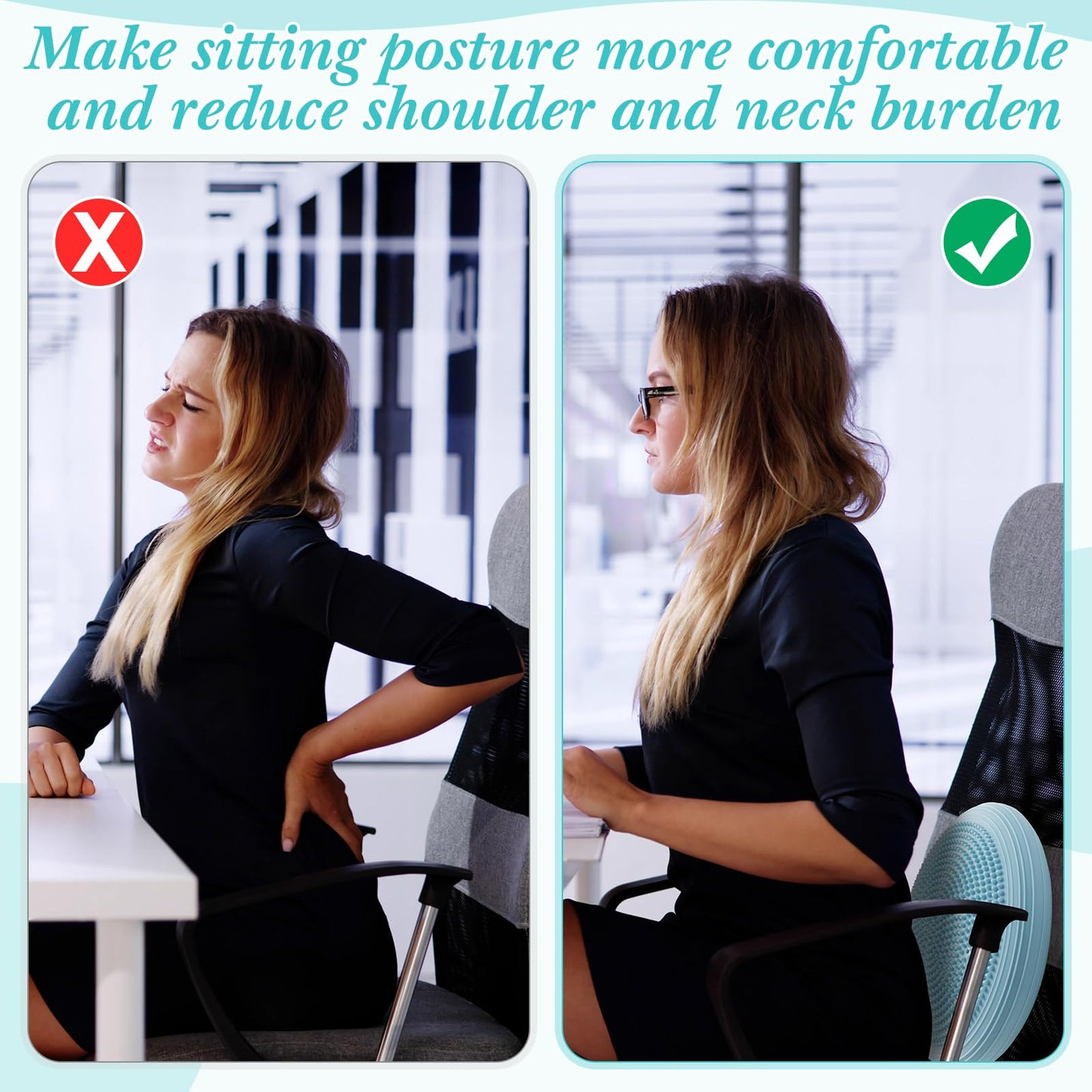 Libima 2 Pcs Wobble Cushion Wiggle Seat Flexible Sensory Seating Balance Disc Board for Men Women Physical Exercise Improving Posture Home Office(Blue)