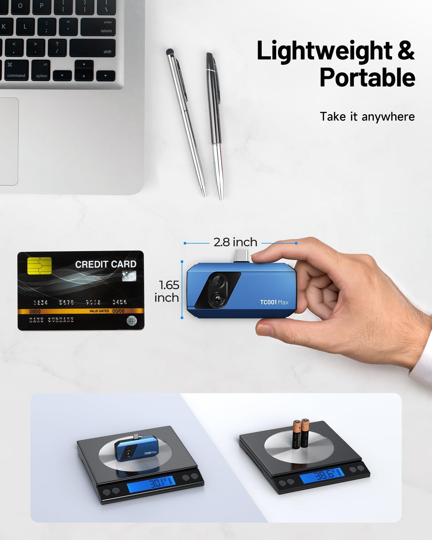 TOPDON TC001 Max Dual-Lens Thermal Camera, Compatible with Any USB-C iPhone, iPad & Android Device, 512 x 384 Super Resolution, 256 x 192 IR Resolution Thermal Imager, -4°F~1022°F Temp Range- Blue