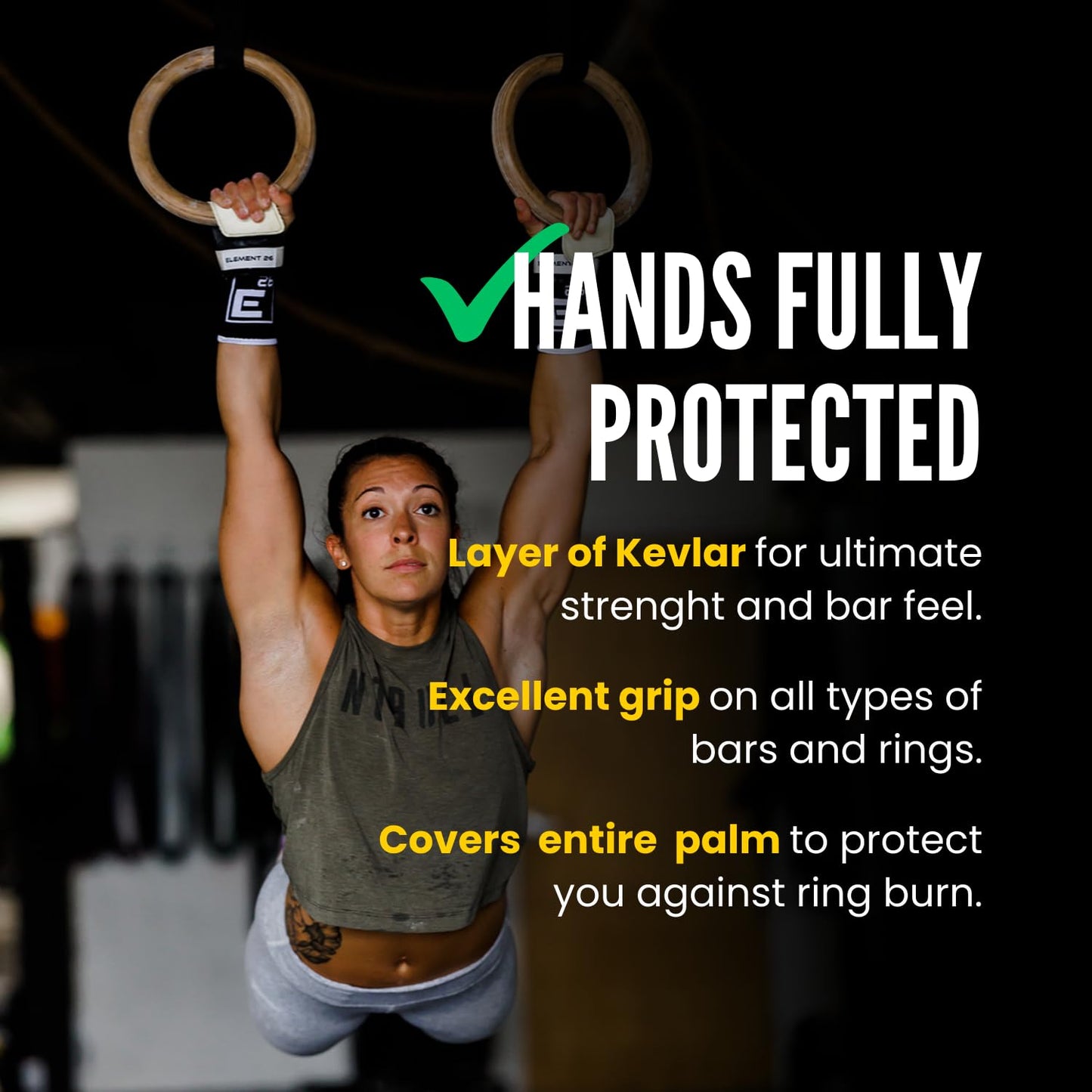 Element 26 IsoGrip Hand Grips for WODs, Gymnastics, Weight Lifting, and Cross Training - Gymnastics Grips for Men and Women - Cross Training Gloves - Tactical Grips (Small, IsoComp)