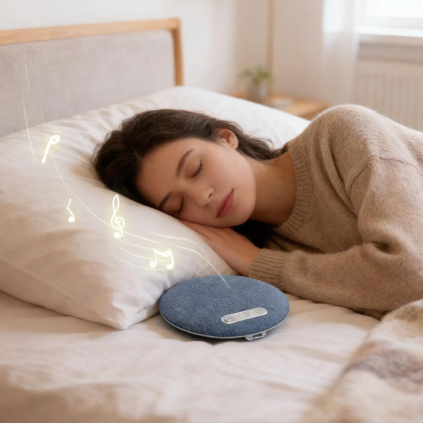 Generic (Blue-2) Bluetooth Pillow Speaker for Sleeping - Mini Portable Under Pillow Speaker with White Noise & Timer