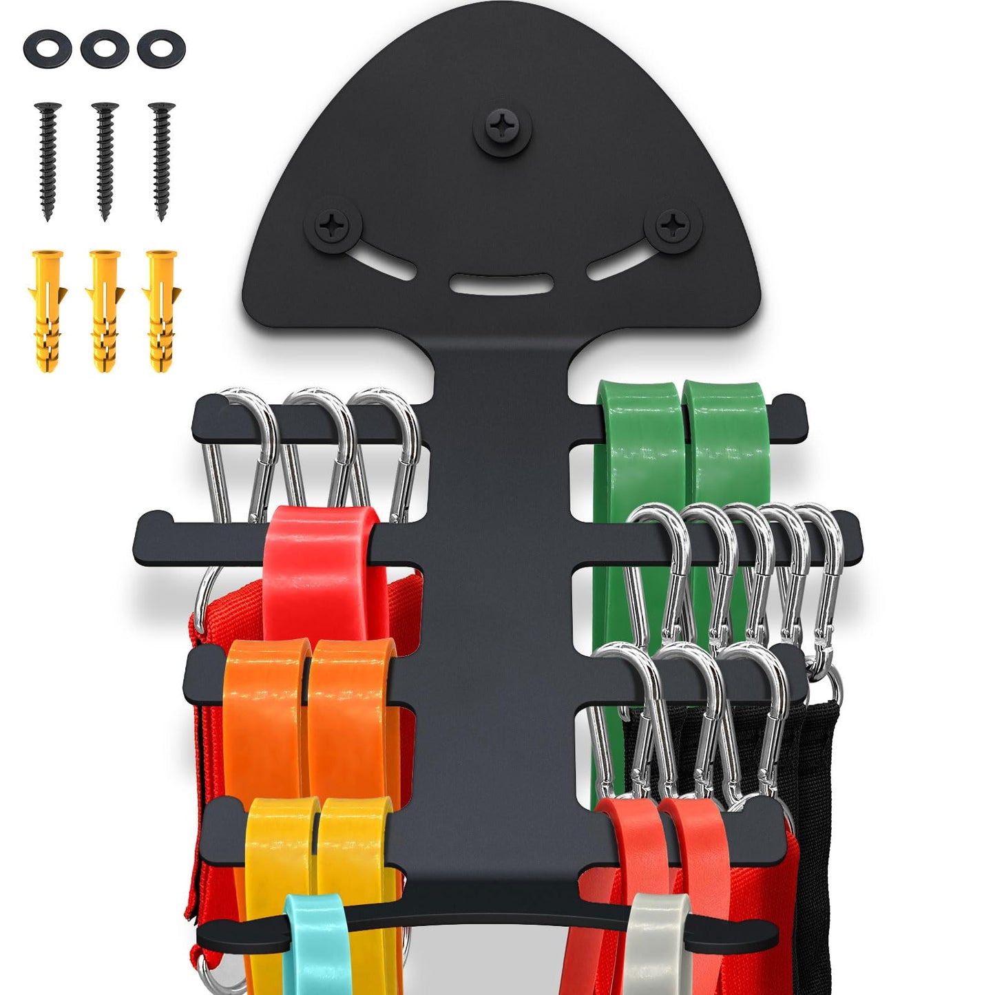 KOMOHOM Exercise Resistance Band Rack, Resistance Bands Storage Hanger Gym Equipment Organizer Rack for Pull Up Bands, Multi-Purpose Gym Equipment Storage