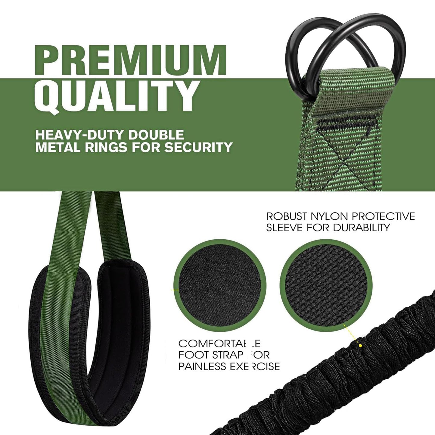 Pull Up Assistance Bands Set,Adjustable Heavy Duty Pull Up Assist Workout Bands for Men, Women, and Seniors,Resistance Bands for Pull Ups,Pull Up Bar Accessories (Army Green)