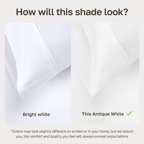 California Design Den Full Size Bed Sheets Set - 100% Soft Cotton, 400 TC, Deep Pockets | Antique White