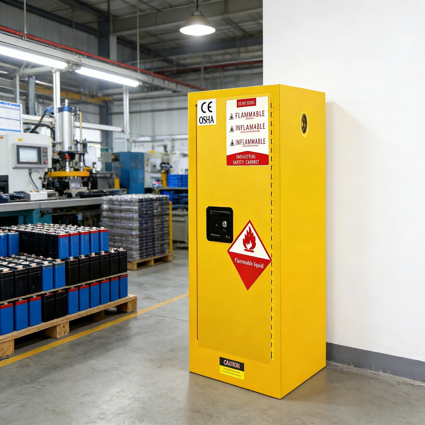 POWKOL 66 Gal Fireproof Flammable Storage Fireproof Cabinet, Galvanized Steel Material with Adjustable Shelf and Locks