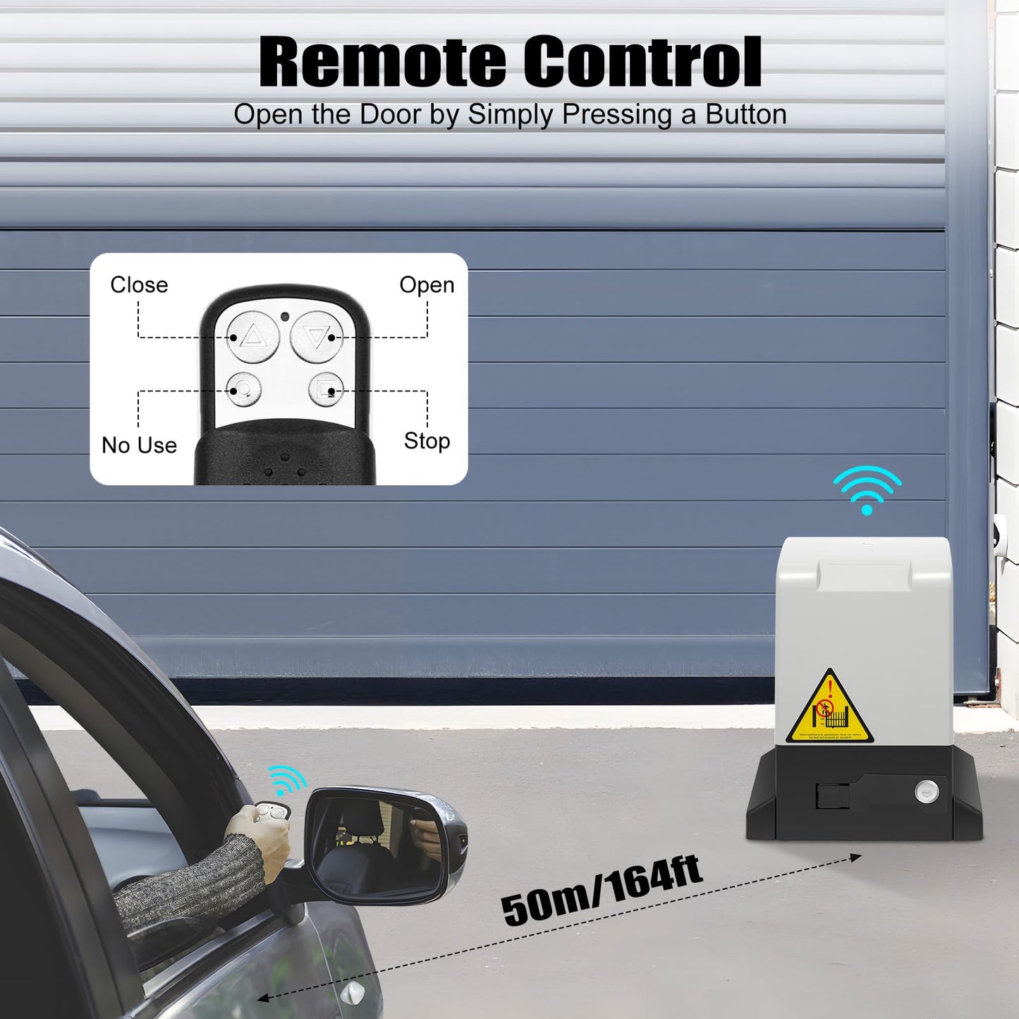 Automatic Sliding Gate Opener, 2645LBS Gate Operator Hardware Kit for Security with 2 Remote Controls & IR Sensor, Electric Rolling Driveway Slide Gate Motor for Gates up to 40ft (550W)