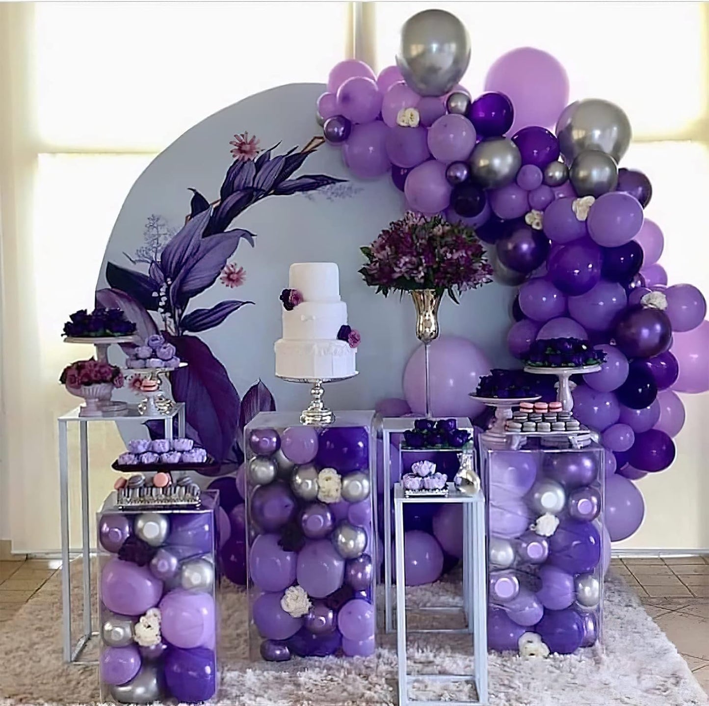 PartyWoo Purple Balloons - 60 Pcs 12 Inch Latex Balloons for Graduation, Baby Shower & Birthday Decor