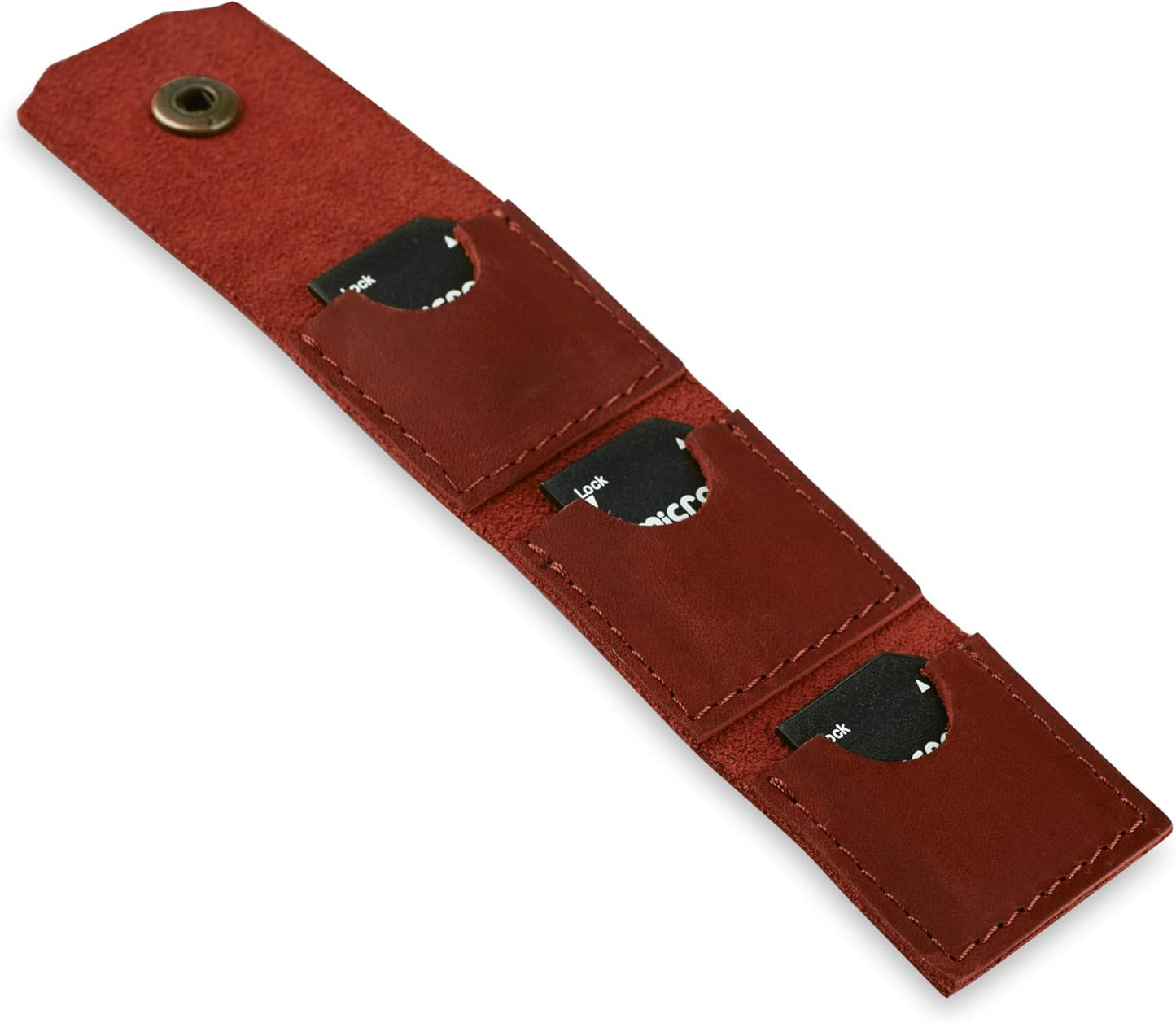 MAKYN Leather SD Card Holder Keychain, SD Card Case Key Fob, Micro SD Card Holder Organizer, SD Card Storage Case