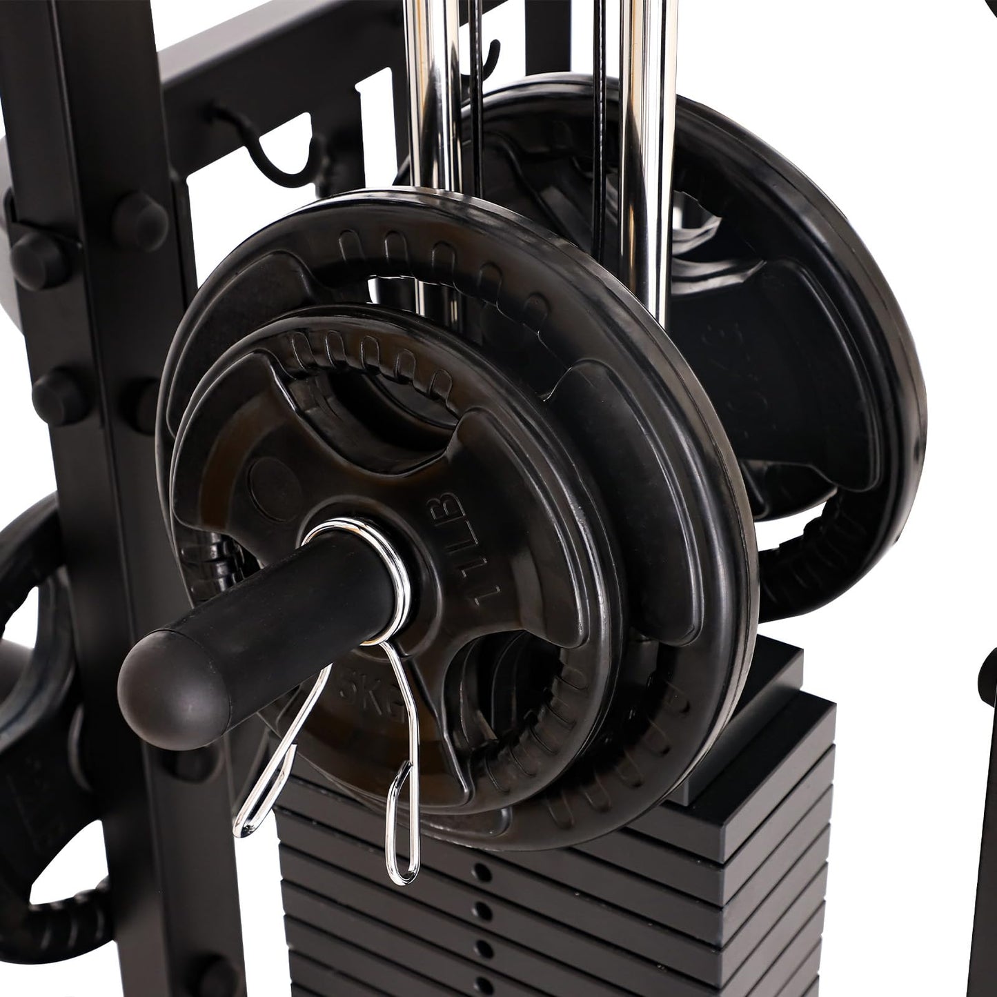 Altas Strength 3061B Smith Machine with Adjustable Lever Arms, 2:1 Pulley Ratio All-in-One Home Gym System, Commercial Grade Squat Rack with Dual 440lbs Weight Stacks & Attachment (Safe Solo Training)