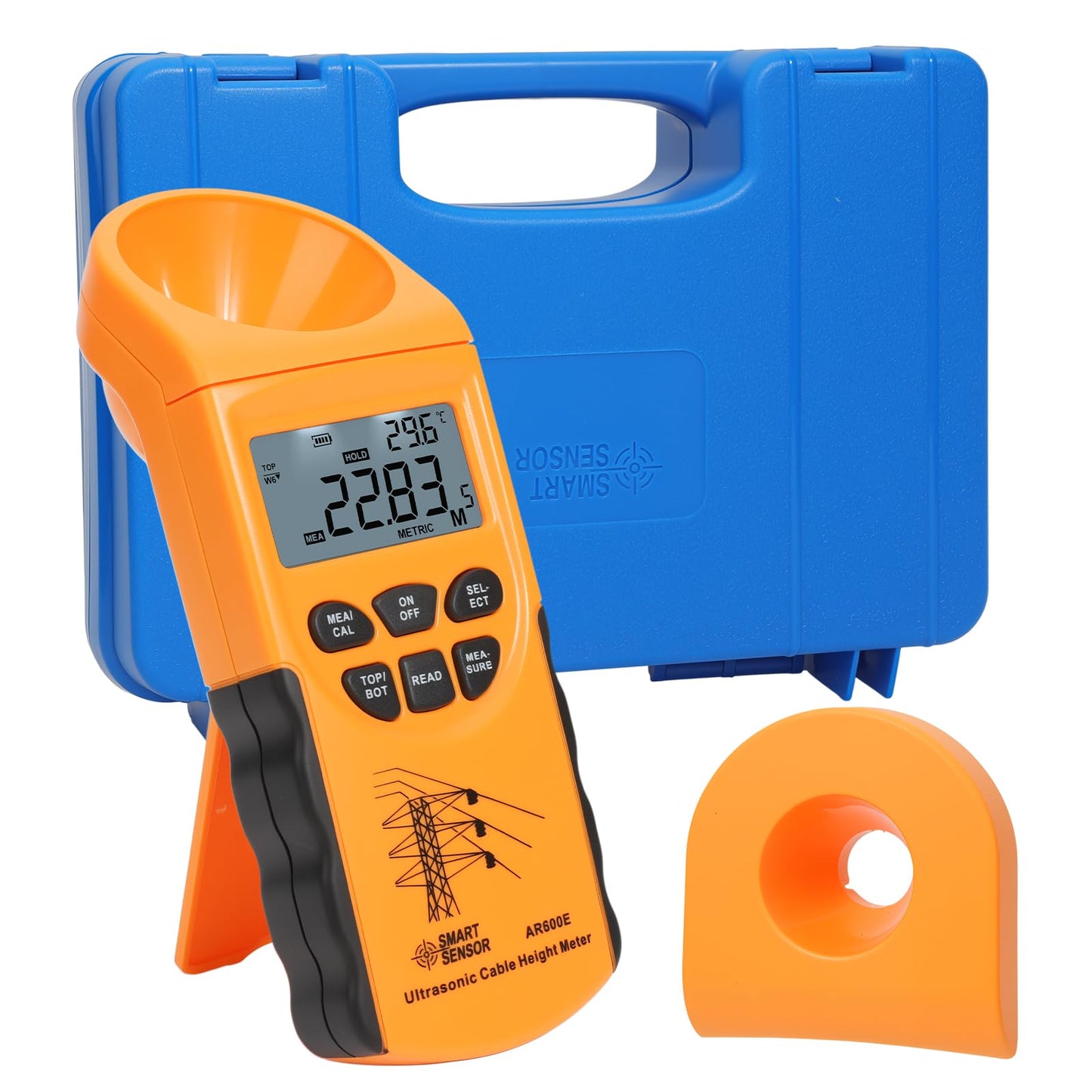CHENNTAI Ultrasonic Cable Height Meter, 6-Cable Height Measuring Instrument 3-23m LCD Display, Portable Cable Tester Kit with Case
