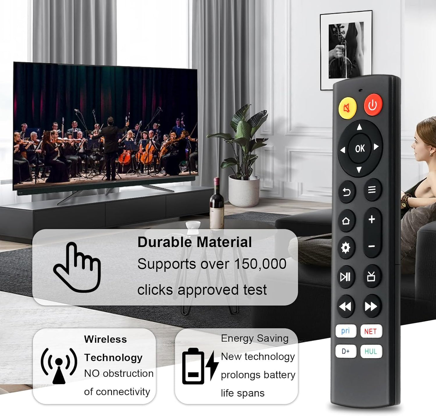 dapodera 4 Replacement Compatible with All Insignia Toshiba Smart TVs with Shortcut Buttons(No Voice funtion)