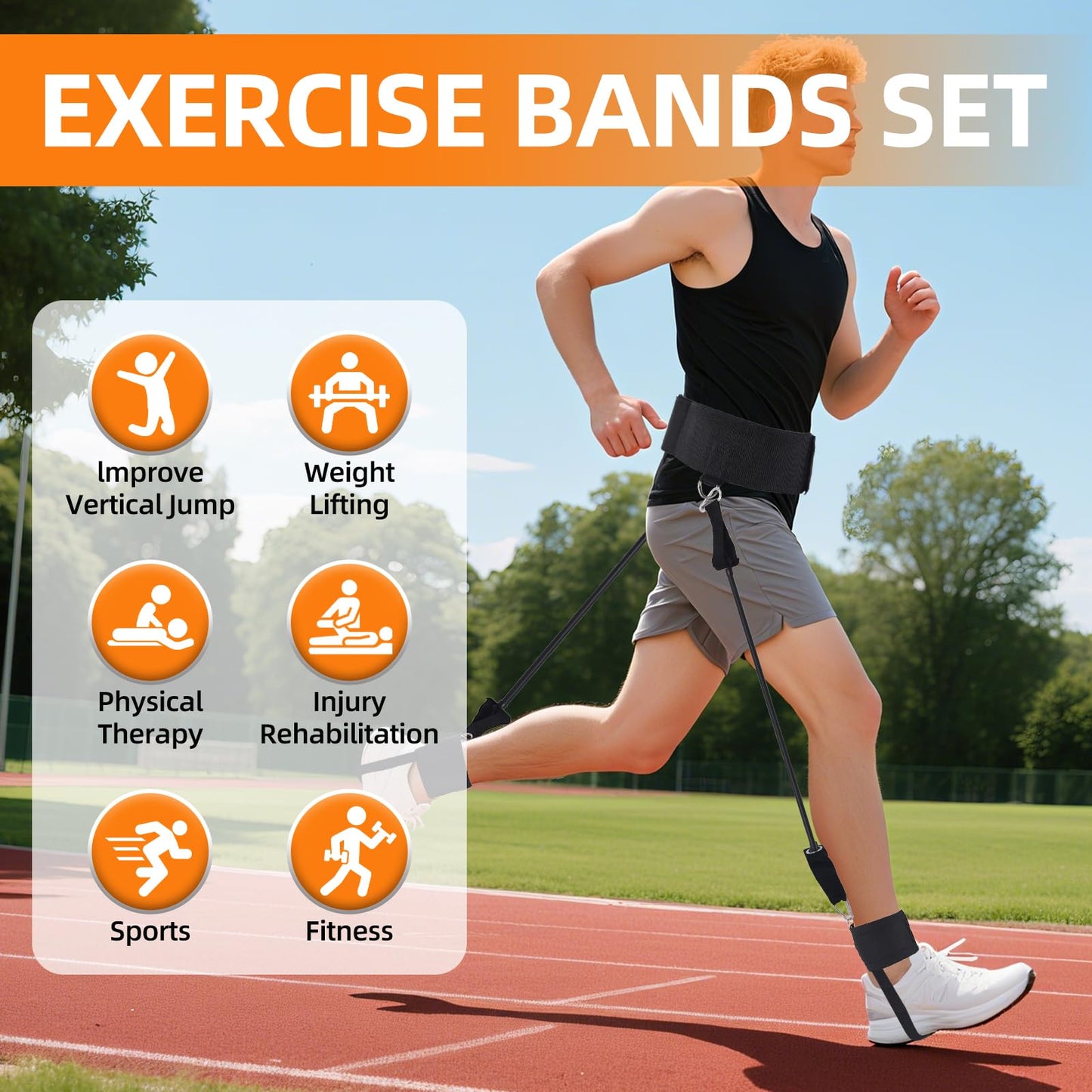 Selacca Vertical Jump Trainer, Jump Trainer Leg Strength Resistance Bands, Jumping Trainer for Basketball Triple Jump Football Volleyball Training Provide