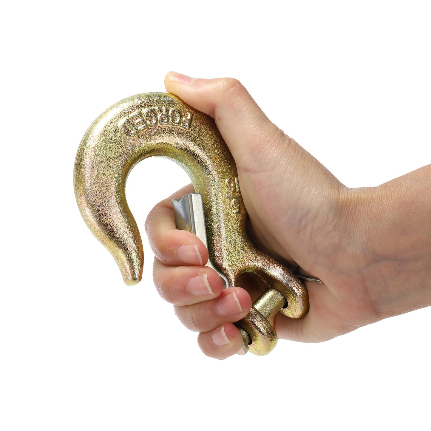 Lawei 6 Pack 5/16 Inch Clevis Slip Hook with Latch, Forged G70 Steel Clevis Safety Hooks, Heavy Duty Chain Grab Hooks for Truck Trailer Winch Transport Tow Chain Hook, 3/4 in Opening,14000 Lb Capacity