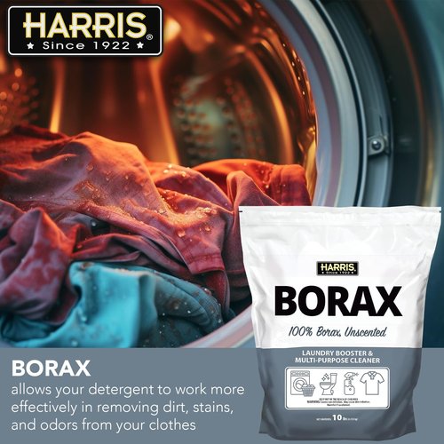Harris Borax Powder Hard Water Laundry Booster and Multi-Purpose Cleaner, 10lb (Unscented)