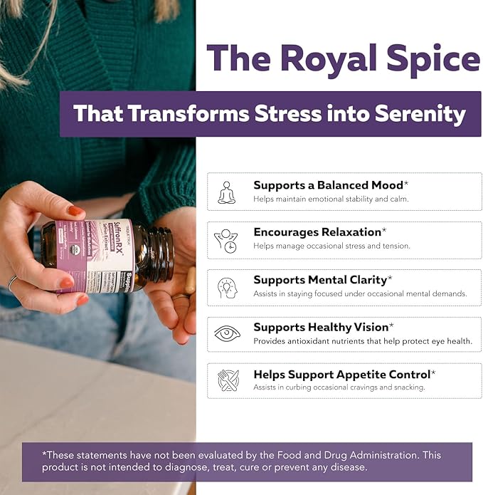 Organic Saffron Extract: Optimized Extract with Safromotivines, Safranal, and Crocins – Clinically Studied | Premium Persian Sargol Quality | Supports Mood, Calmness, and Relaxation – 2-Pack