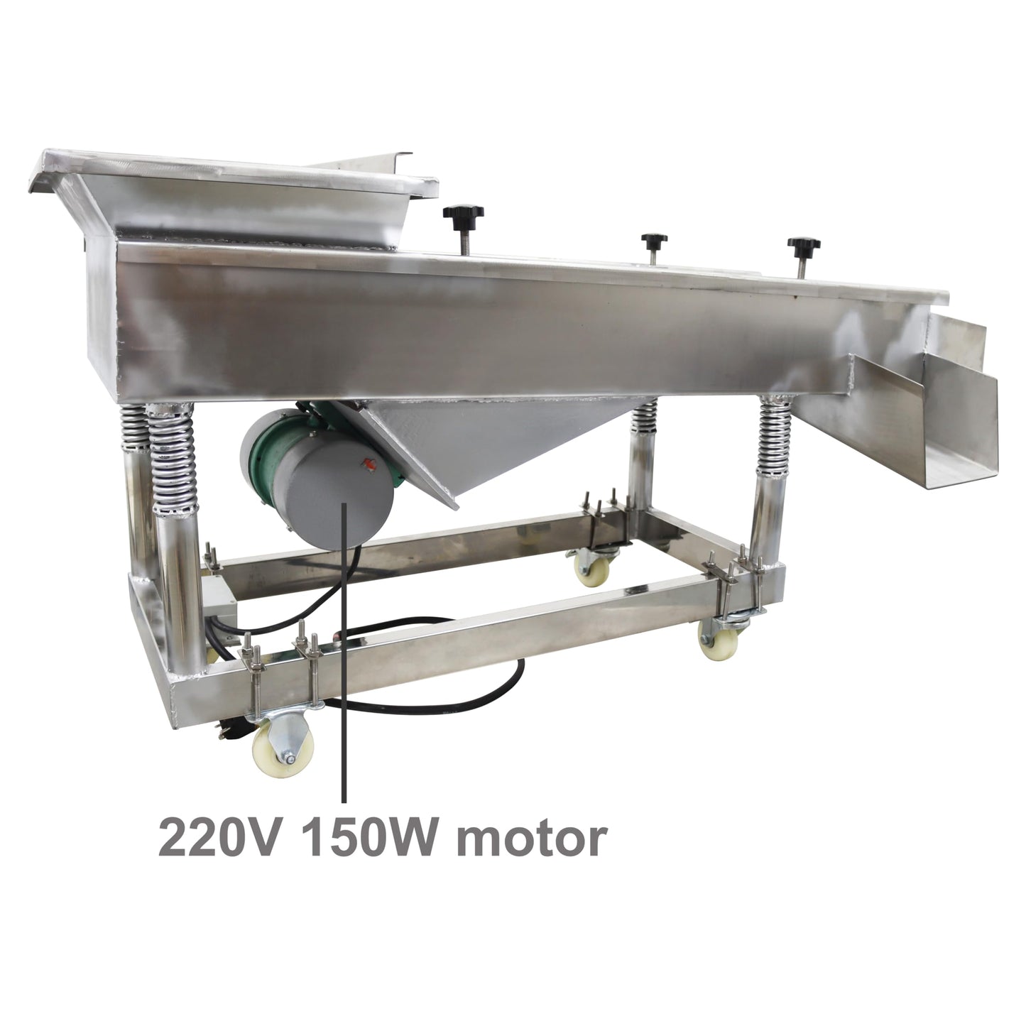 TECHTONGDA Straight Vibrating Sieve Screen Shaker Electric Linear Sifter Machine Stainless Steel One Layer One Motor 3m Screen Size 16×47inch 220V