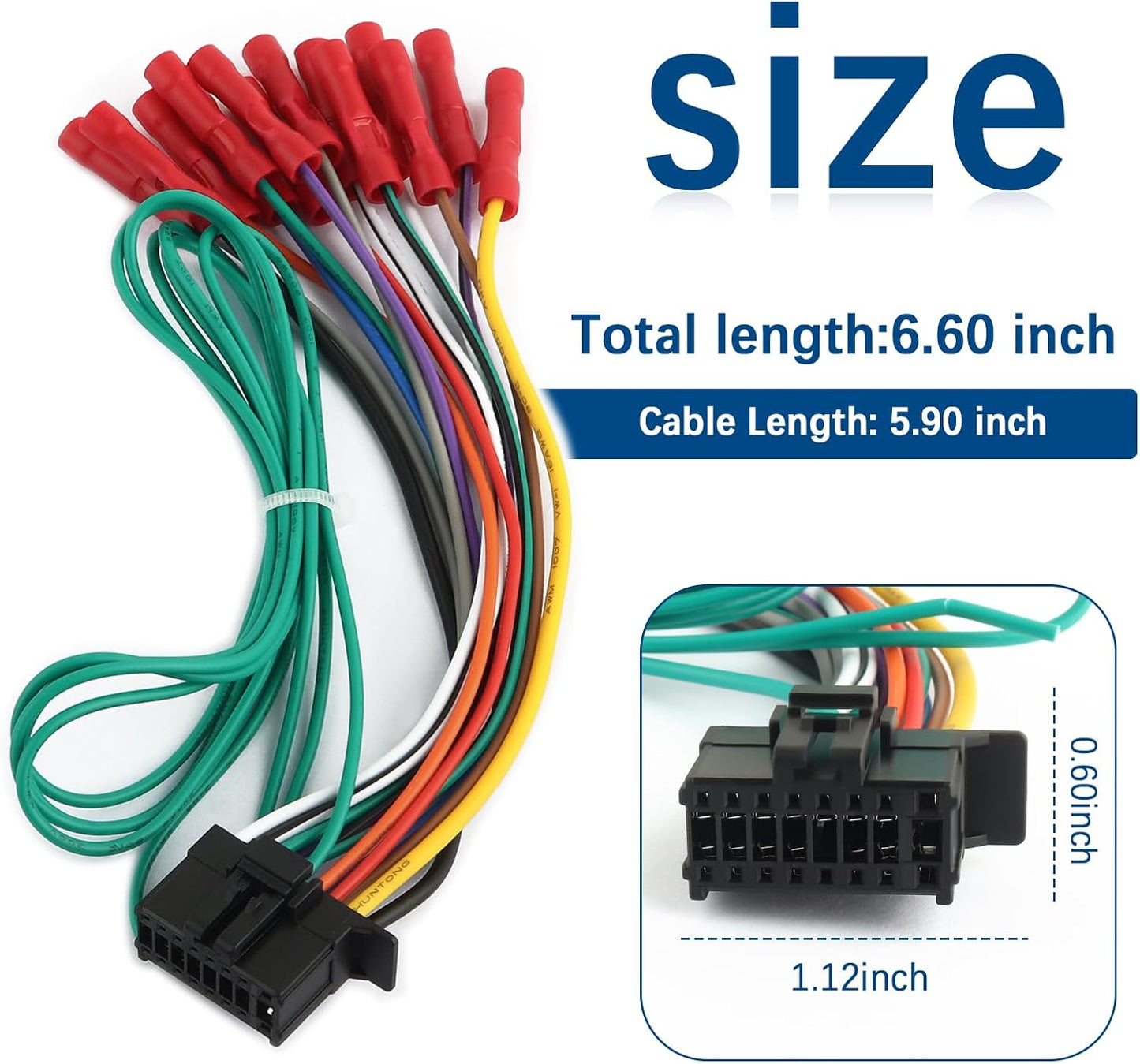 carleef 16 Pin Radio Wiring Harness Stereo Replacement,Stereo Wiring Harness Connects The Stereo System to The
