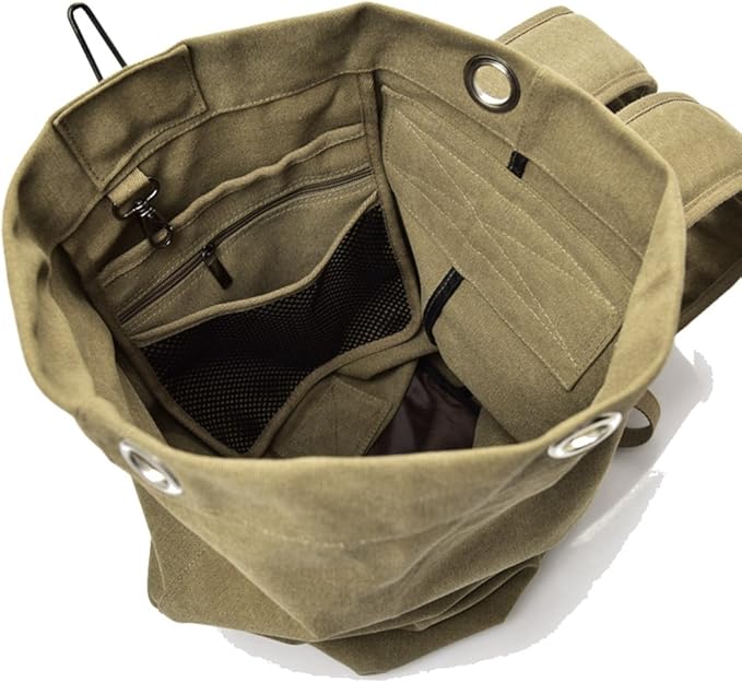 Large Capacity Travel Climbing Bag Tactical Military Duffel Bag Top Load Double Strap Canvas Backpack