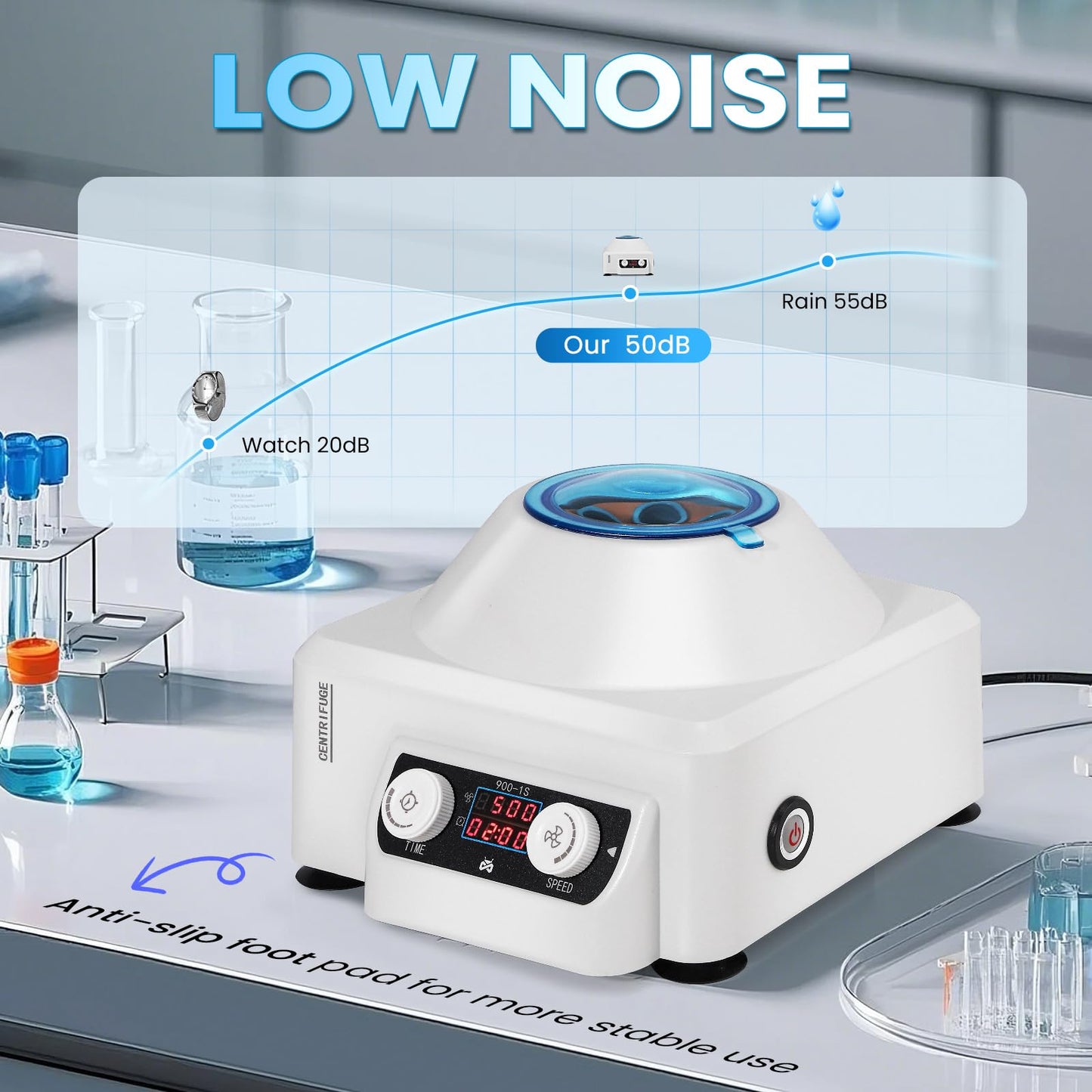 Mxmoonant Centrifuge Machine, 4000RPM Lab Benchtop PRP Centrifuges, 15ML*6 Electric Desktop Centrifuge with Digital Control 110V